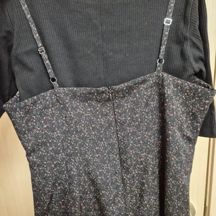 [BUNJANG] Black Flower Long Bustier Summer Dress Set / 블랙 플라워 롱 뷔스티에 여름 원피스 세트