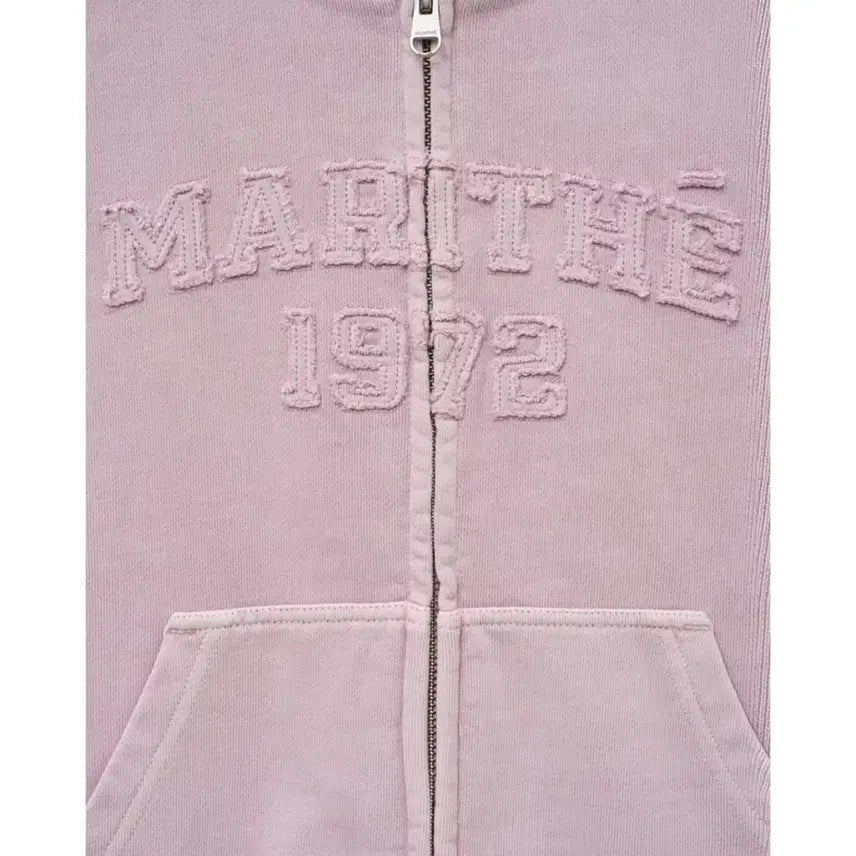 [BUNJANG] 마리떼 W VINTAGE DYEING APPLIQUE LOGO CROP / 마리떼 W VINTAGE DYEING APPLIQUE LOGO CROP