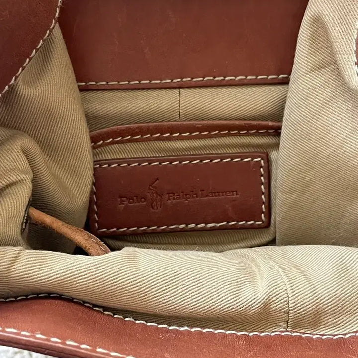 [BUNJANG] Polo Ralph Lauren Leather Canvas One-Shoulder Bucket Bag / 폴로 랄프 로렌 레더 캔버스 원숄더 버킷백