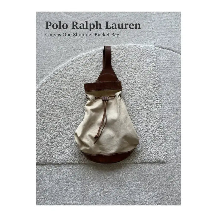 [BUNJANG] Polo Ralph Lauren Leather Canvas One-Shoulder Bucket Bag / 폴로 랄프 로렌 레더 캔버스 원숄더 버킷백