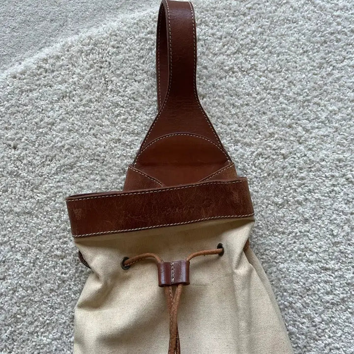 [BUNJANG] Polo Ralph Lauren Leather Canvas One-Shoulder Bucket Bag / 폴로 랄프 로렌 레더 캔버스 원숄더 버킷백