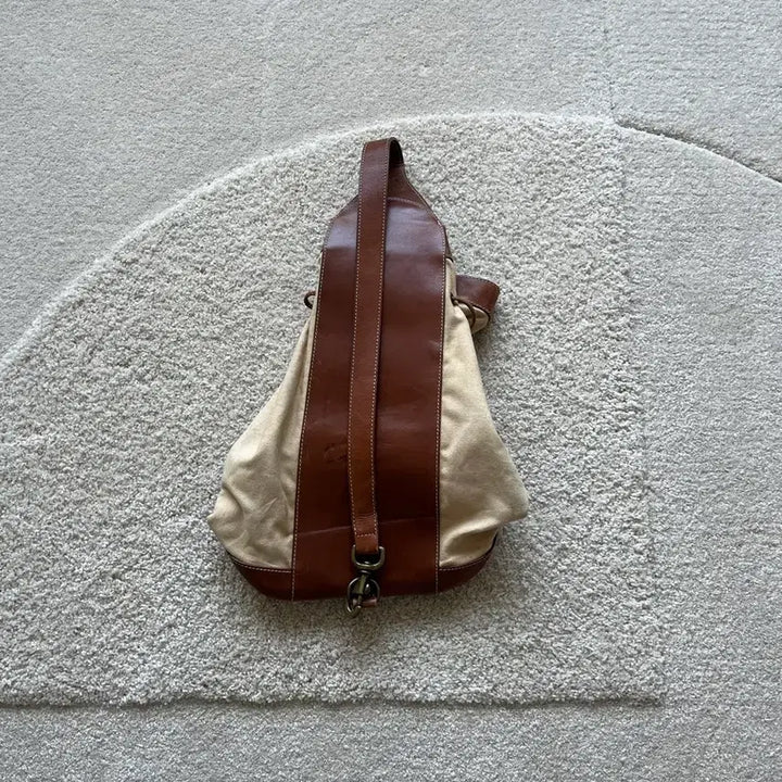 [BUNJANG] Polo Ralph Lauren Leather Canvas One-Shoulder Bucket Bag / 폴로 랄프 로렌 레더 캔버스 원숄더 버킷백
