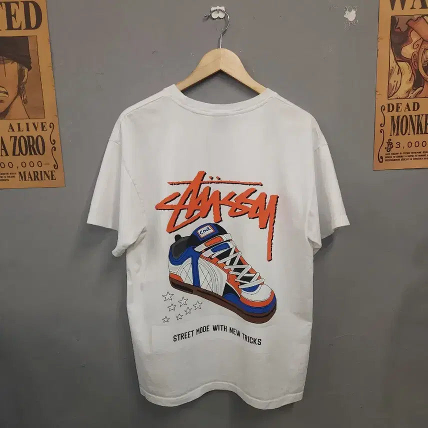 [SOLD OUT] 스투시 신발 프린팅 반팔 티셔츠 화이트