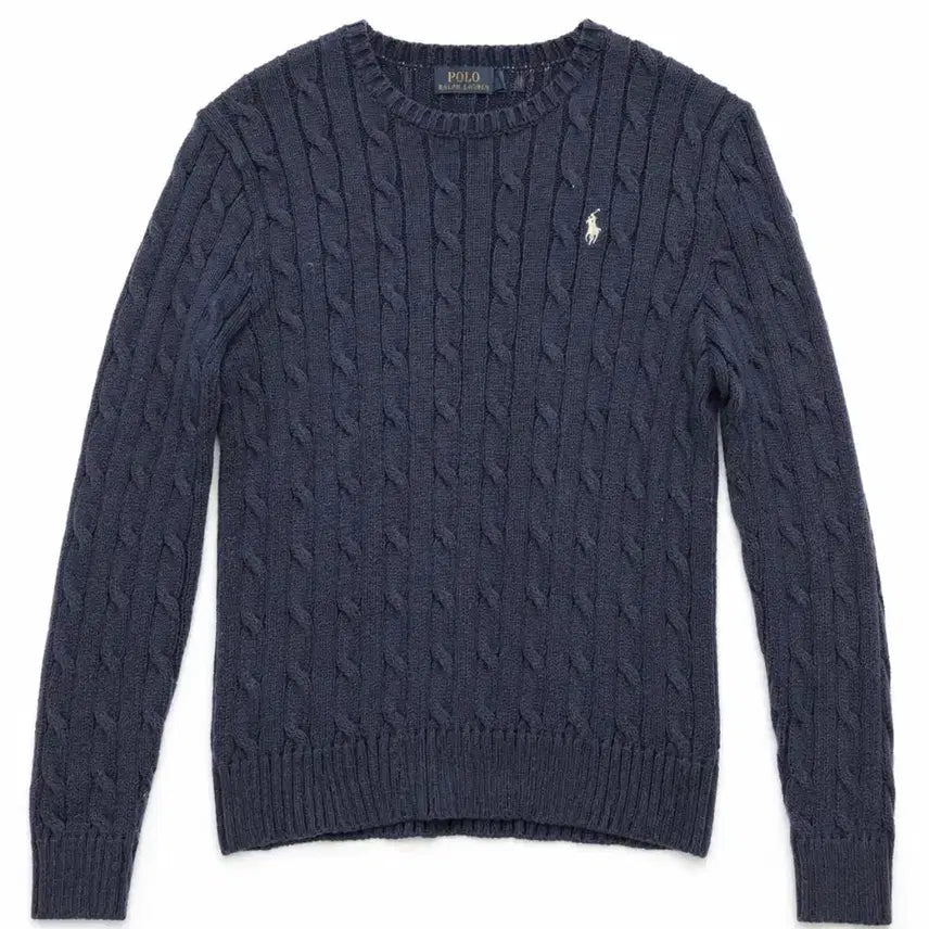 [BUNJANG] Polo Ralph Lauren Navy Cable Knit Sweater / 폴로 랄프로렌 네이비 꽈배기 니트 S