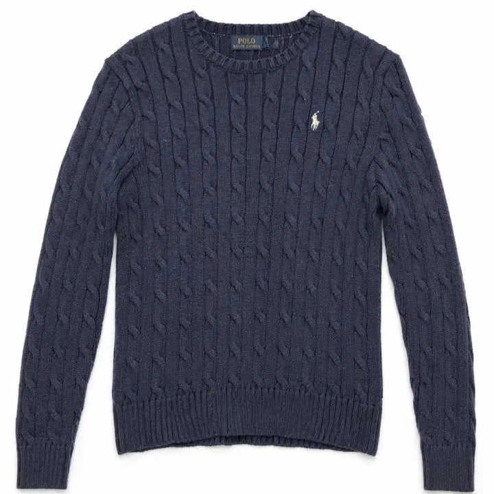 [BUNJANG] Polo Ralph Lauren Navy Cable Knit Sweater / 폴로 랄프로렌 네이비 꽈배기 니트 S