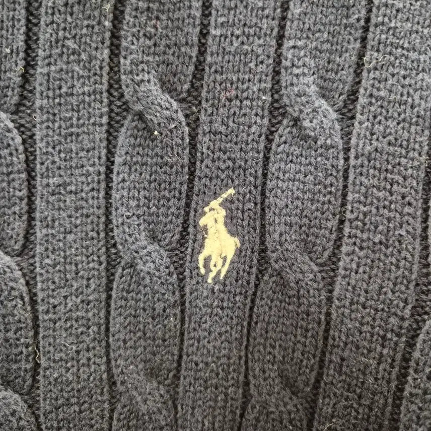 [BUNJANG] Polo Ralph Lauren Navy Cable Knit Sweater / 폴로 랄프로렌 네이비 꽈배기 니트 S