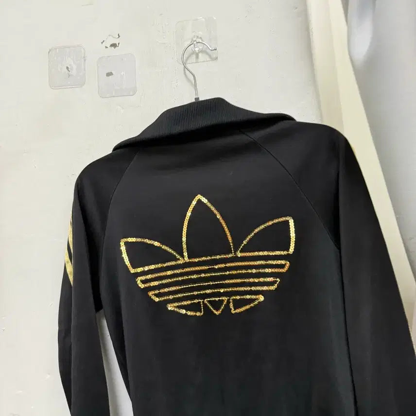 [BUNJANG] Adidas Black Sequin Track Top / 아디다스 블랙 스팽글금장 트랙탑