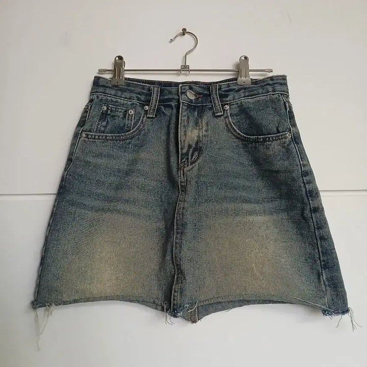 [BUNJANG] Vintage Washed Denim Mini Skirt / 청 미니 스커트 s