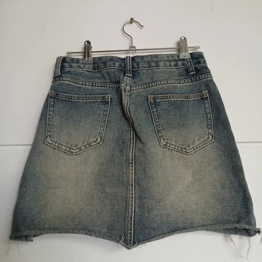 [BUNJANG] Vintage Washed Denim Mini Skirt / 청 미니 스커트 s