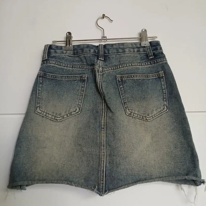 [BUNJANG] Vintage Washed Denim Mini Skirt / 청 미니 스커트 s