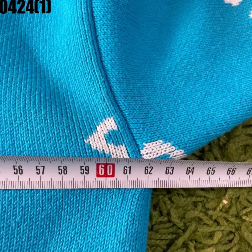[BUNJANG] Balenciaga Logo Pattern Blue Knit Sweater / 발렌시아가 로고 패턴 블루 니트 오염다수