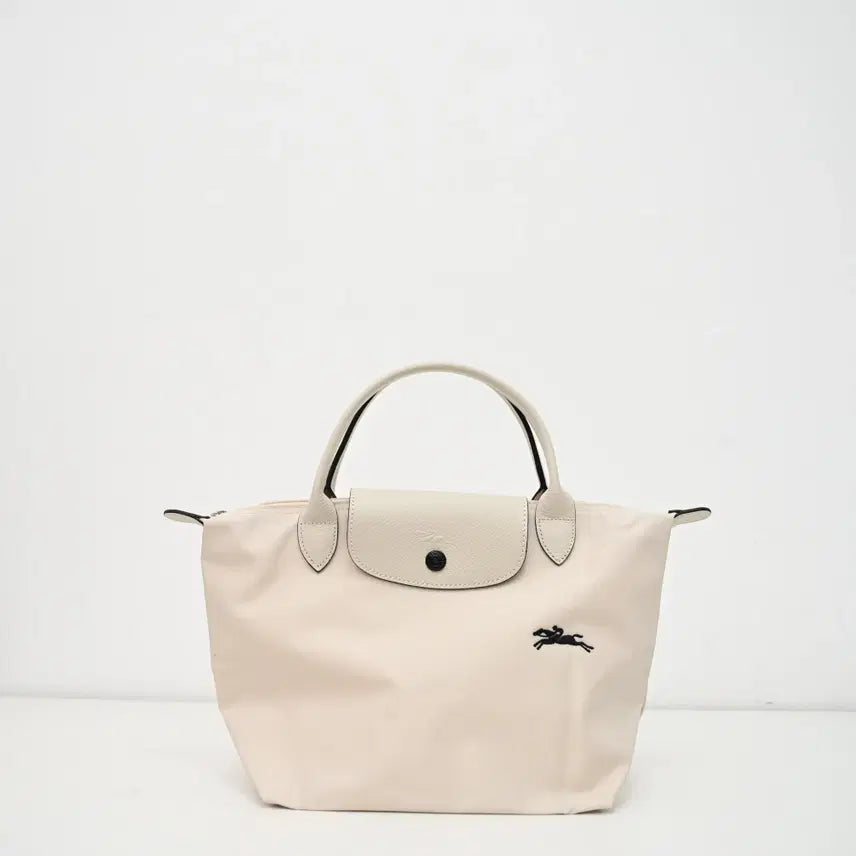 [BUNJANG] Longchamp Nylon and Leather Clutch Bag - White - Small / 롱샴 클러치백  화이트  나일론 소가죽 스몰 사이즈 여성