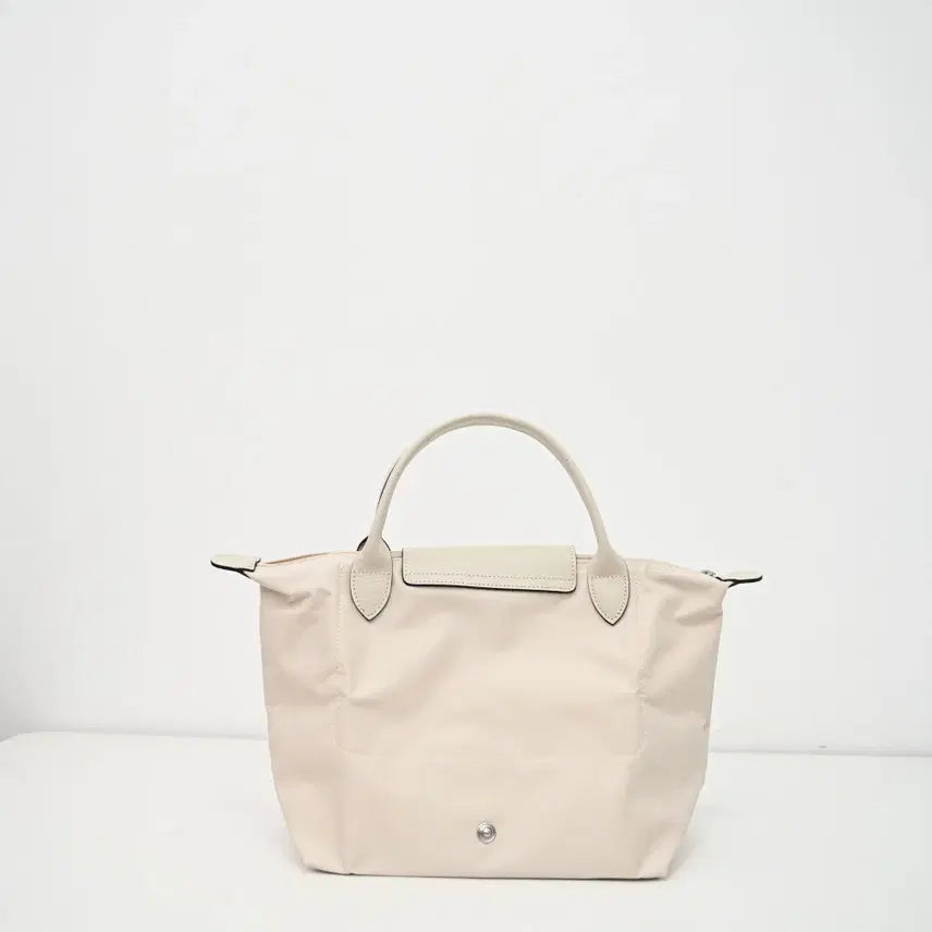 [BUNJANG] Longchamp Nylon and Leather Clutch Bag - White - Small / 롱샴 클러치백  화이트  나일론 소가죽 스몰 사이즈 여성