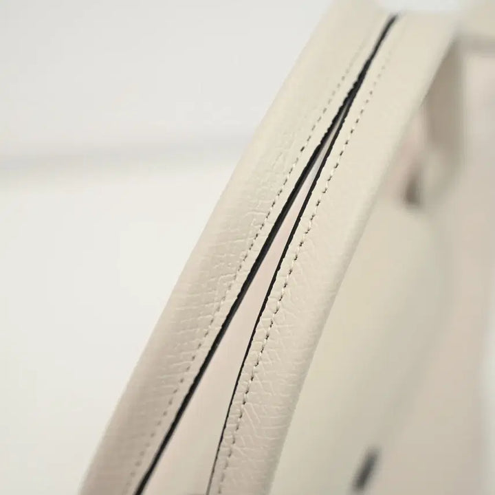 [BUNJANG] Longchamp Nylon and Leather Clutch Bag - White - Small / 롱샴 클러치백  화이트  나일론 소가죽 스몰 사이즈 여성