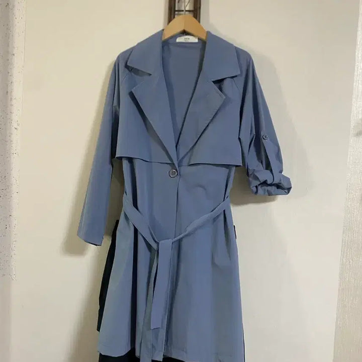 [BUNJANG] Blue Trench Coat / 블루 트렌치코트 55-66