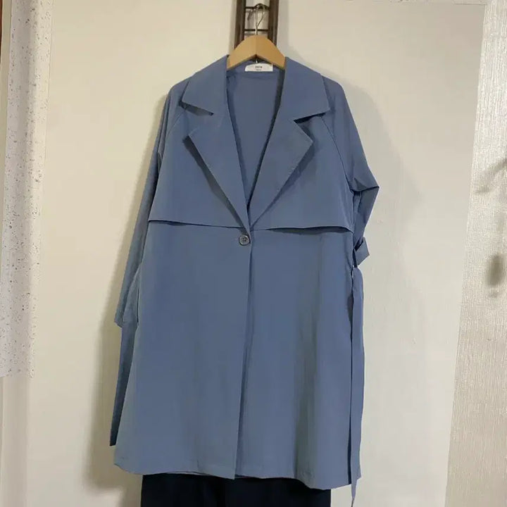[BUNJANG] Blue Trench Coat / 블루 트렌치코트 55-66