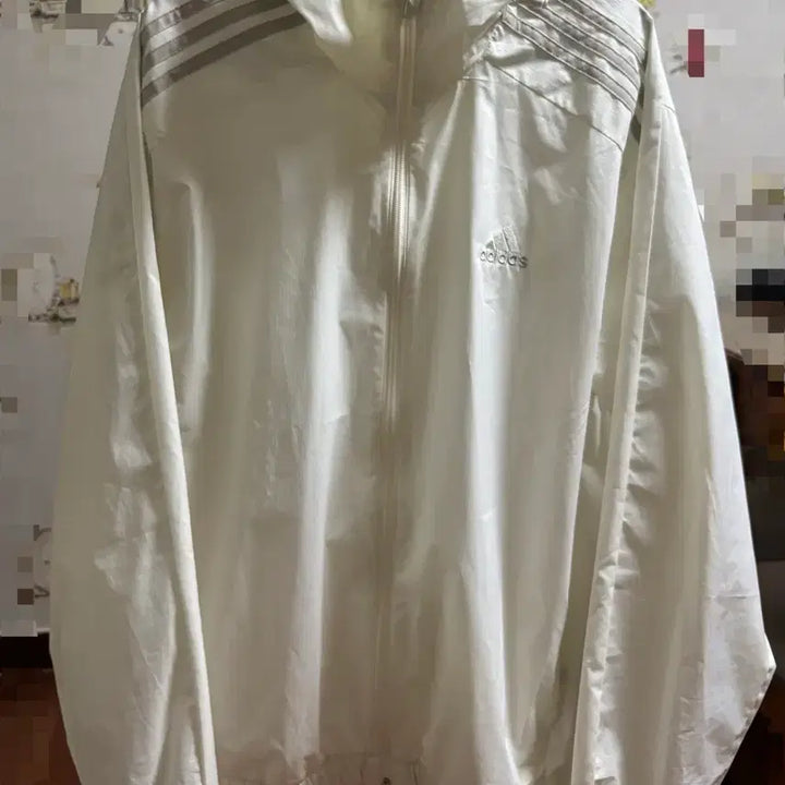 [SOLD OUT] 아디다스 에센셜 3S 우븐 윈드브레이커 화이트