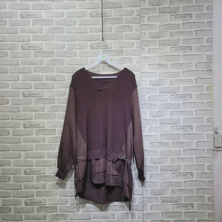[BUNJANG] Unspecified Long Blouse / ㅊ42 배색 롱블라우스 F