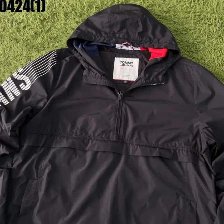 [BUNJANG] Tommy Hilfiger Black Anorak Hooded Windbreaker / 타미힐피거 블랙 아노락 후드 바람막이