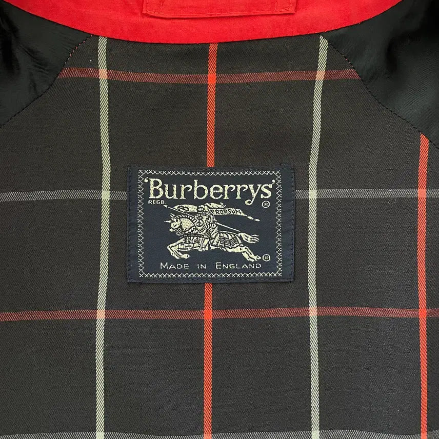 [BUNJANG] Burberry Knight Logo Red Cotton Blouson Jacket / 버버리 공용L 월계기사로고 레드 코튼 블루종 자켓