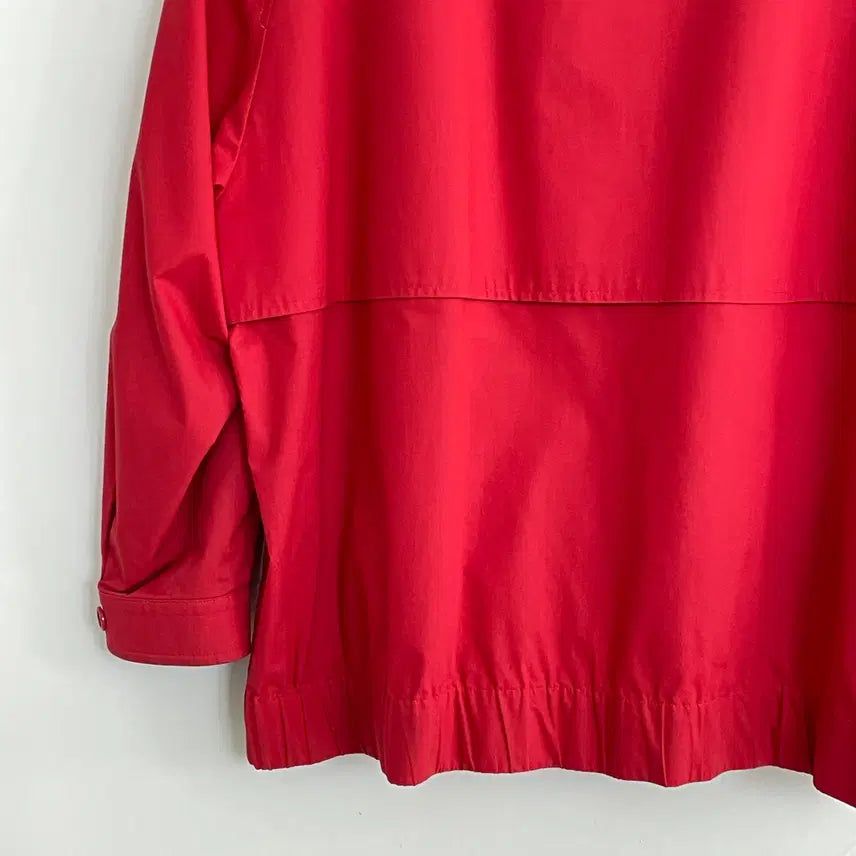 [BUNJANG] Burberry Knight Logo Red Cotton Blouson Jacket / 버버리 공용L 월계기사로고 레드 코튼 블루종 자켓