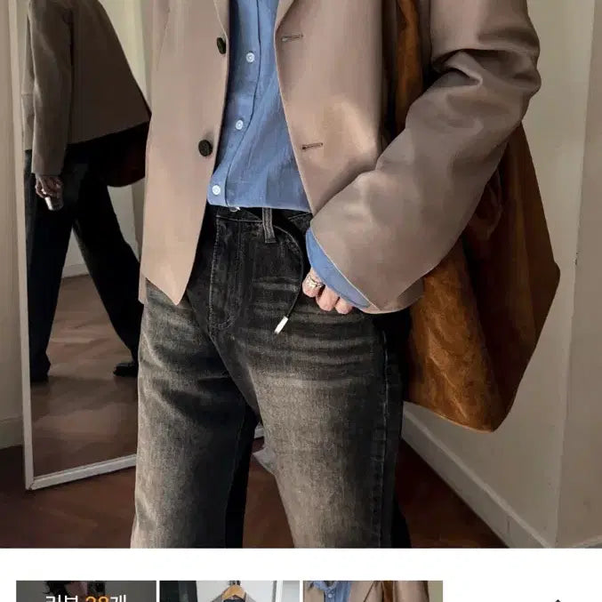 [BUNJANG] 2plan Black Tweed Crop Blazer / 2plan 블랙 크롭 블레이저
