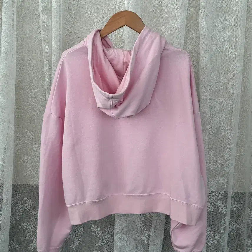 [BUNJANG] Nike Swoosh Crop Hoodie Baby Pink / M) 나이키 스우시 크롭 후드 티셔츠 베이비핑크