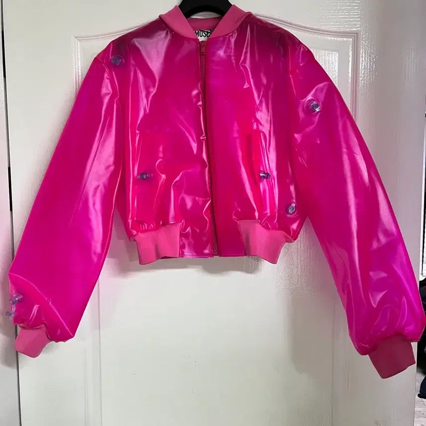 [SOLD OUT] 새상품) 모스키노 핑크 무광 봄버 자켓 38