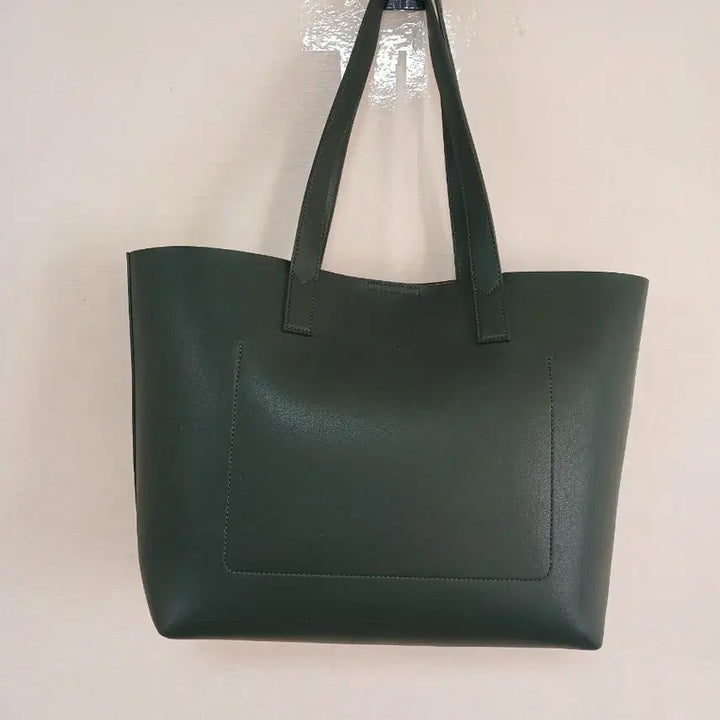 [BUNJANG] Mary Kay Dark Green Leather Tote Bag / 메리케이 다크그린 가죽토트백