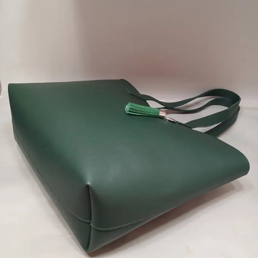 [BUNJANG] Mary Kay Dark Green Leather Tote Bag / 메리케이 다크그린 가죽토트백