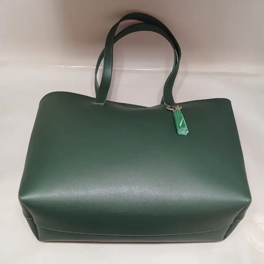 [BUNJANG] Mary Kay Dark Green Leather Tote Bag / 메리케이 다크그린 가죽토트백