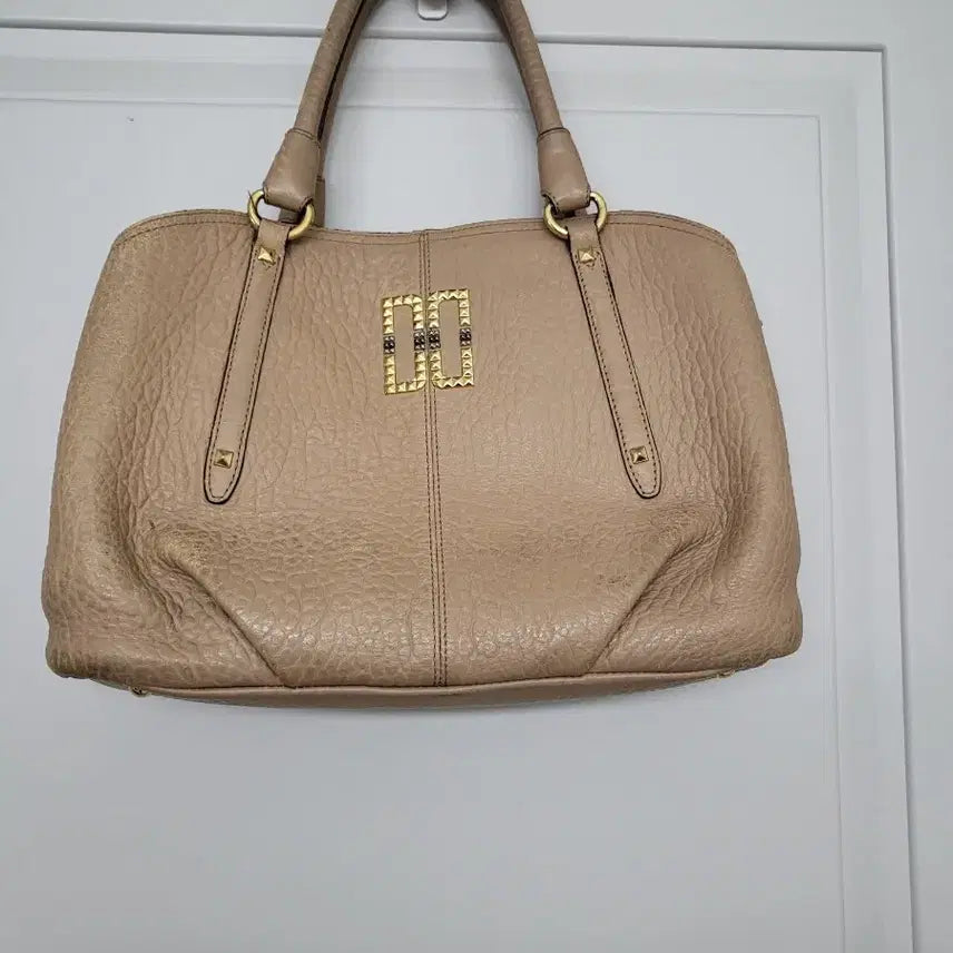 [BUNJANG] Daks Beige Leather Tote Bag / 닥스 베이지색 가죽 토트백