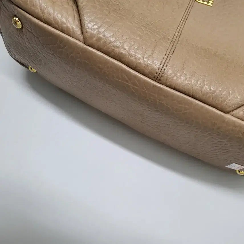 [BUNJANG] Daks Beige Leather Tote Bag / 닥스 베이지색 가죽 토트백