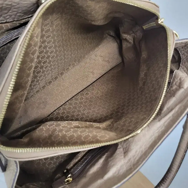 [BUNJANG] Daks Beige Leather Tote Bag / 닥스 베이지색 가죽 토트백