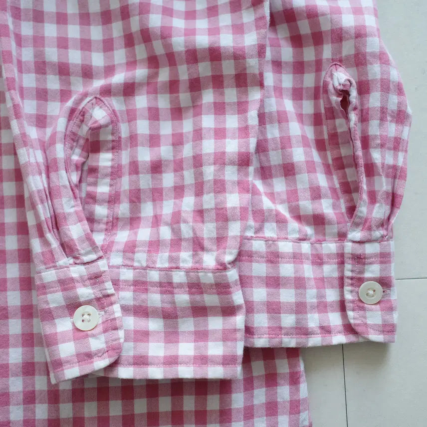 [SOLD OUT] 90s 폴로 랄프로렌 핑크 체크 오픈카라 셔츠 L
