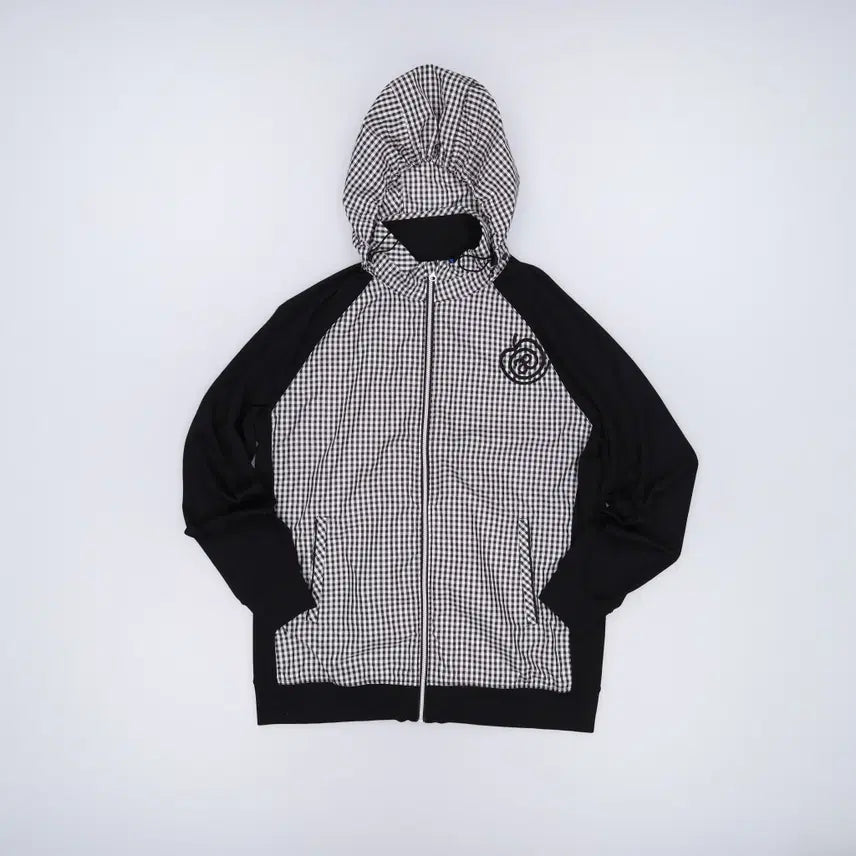 [BUNJANG] XL 애플라인드 체크 바람막이 0424H1 / XL 애플라인드 체크 바람막이 0424H1