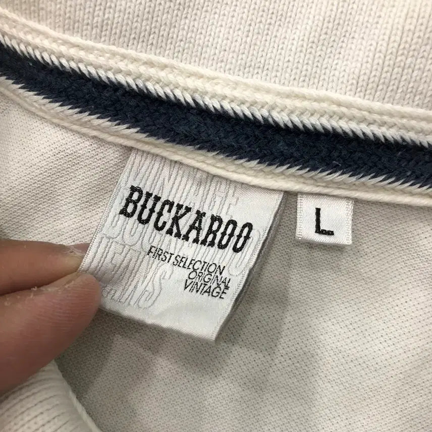 [BUNJANG] Buckaroo Patch Collar Short Sleeve T-shirt / L 버커루 패치 카라 반팔 티셔츠