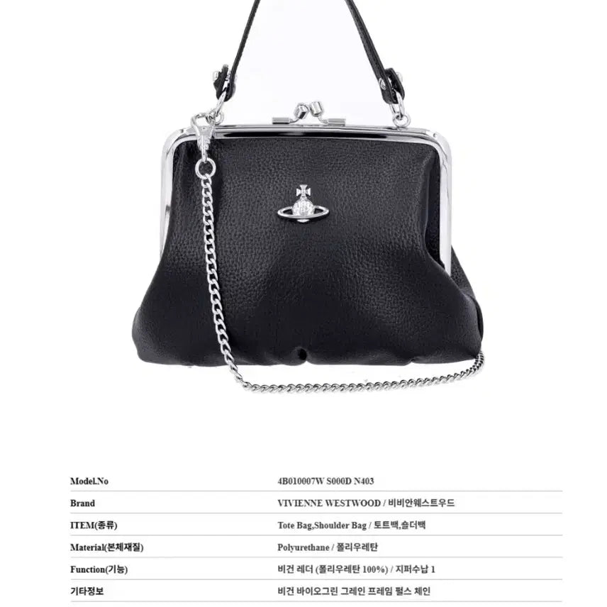 [BUNJANG] Vivienne Westwood Black 2-Way Gagamguchi Bag / 비비안웨스트우드 2way 블랙 가마구치 백 (복조리백)