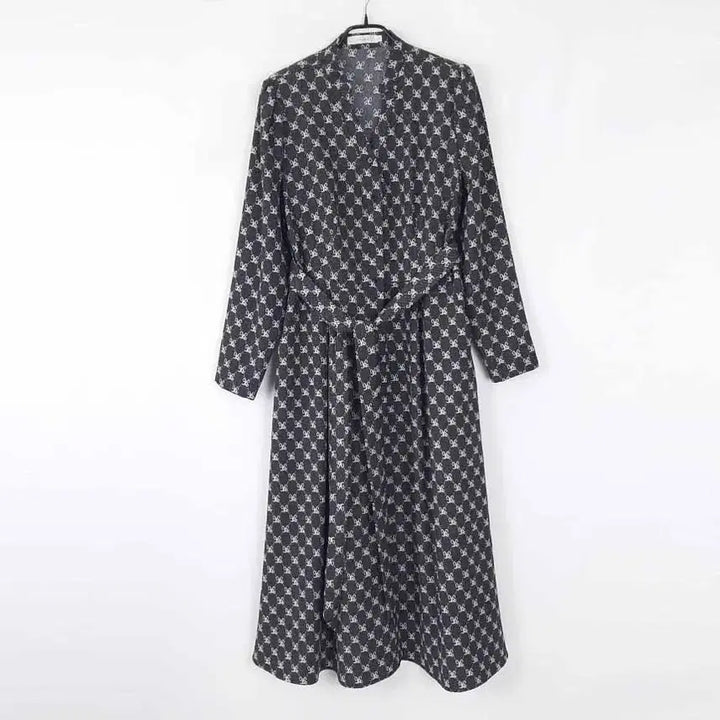 [SOLD OUT] 시크라인 패턴 롱원피스 XL