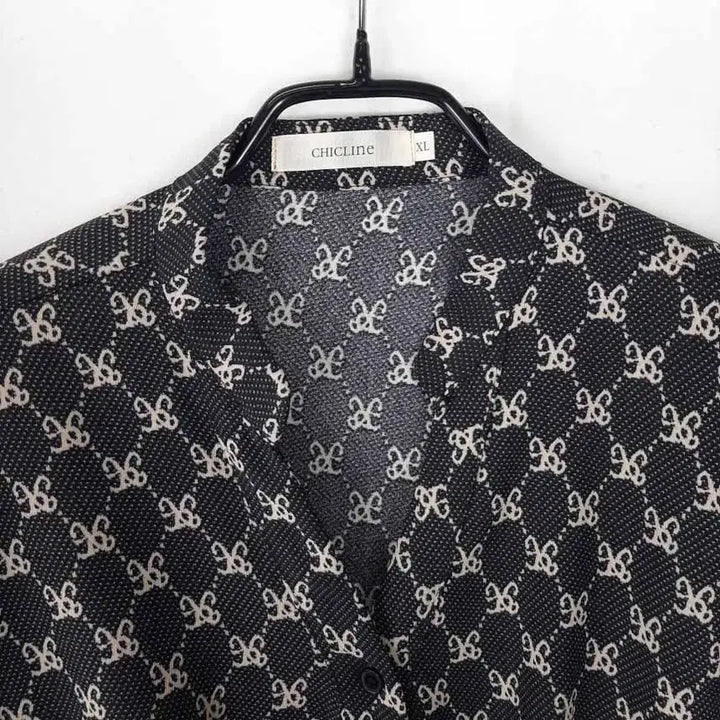 [SOLD OUT] 시크라인 패턴 롱원피스 XL