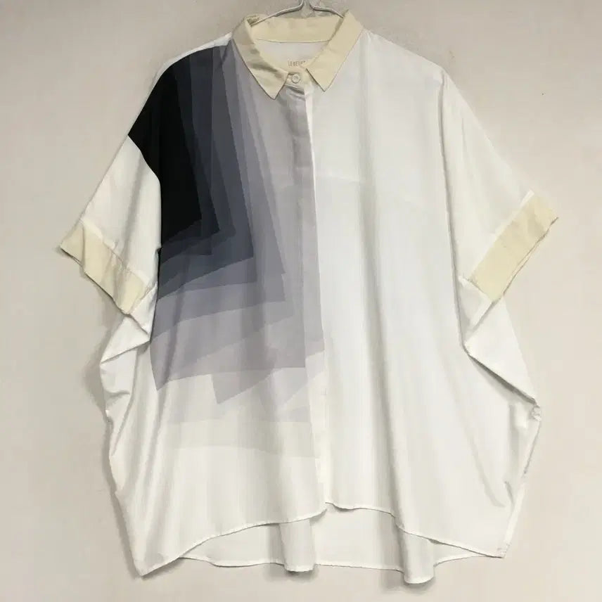 [SOLD OUT] 르베이지 실크배색 카라 블라우스 F