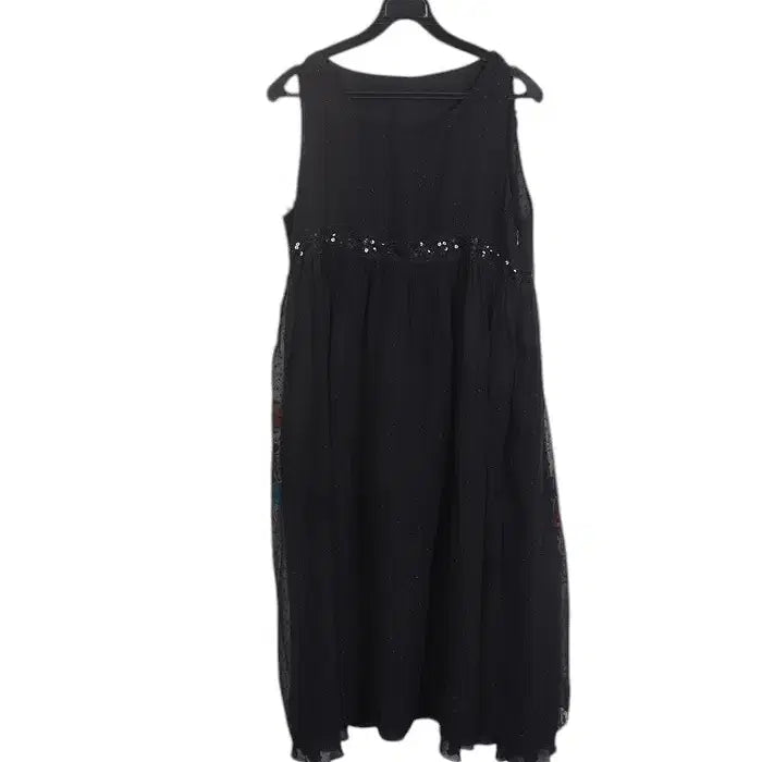 [BUNJANG] Sequin Embellished Sleeveless Chiffon Dress / 여성M/ 스팽글 장식 민소매 쉬폰 원피스 정장룩 하객룩 0-8
