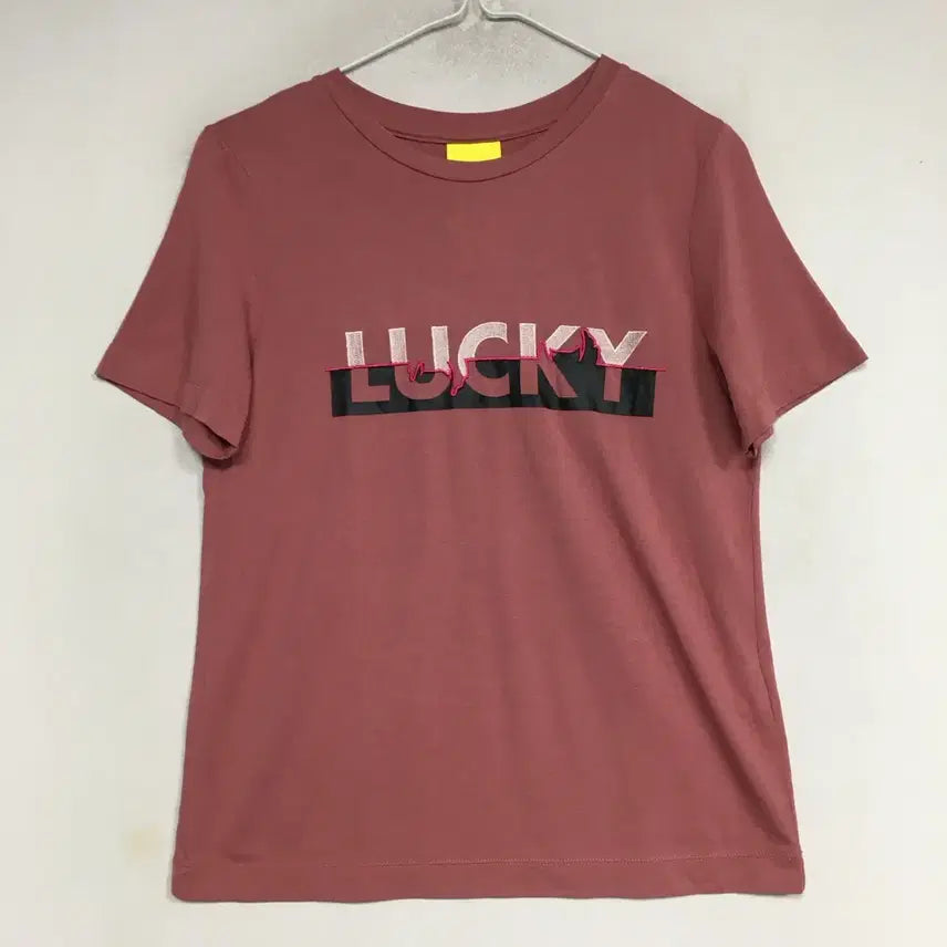 [BUNJANG] Lucky Chouette Lettering Short Sleeve T-shirt / 럭키슈에뜨 레터링 반팔 티셔츠 36