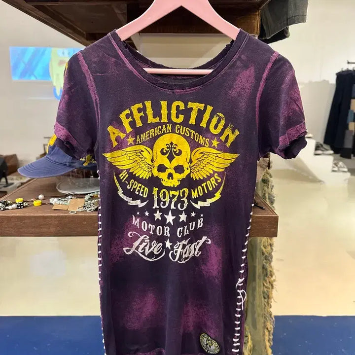 [BUNJANG] Affliction Punk Short Sleeve T-shirt / Affliction 펑크 반팔티