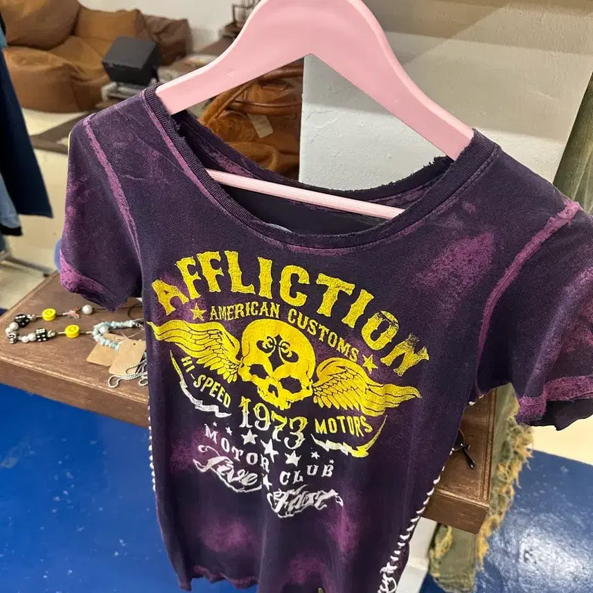 [BUNJANG] Affliction Punk Short Sleeve T-shirt / Affliction 펑크 반팔티