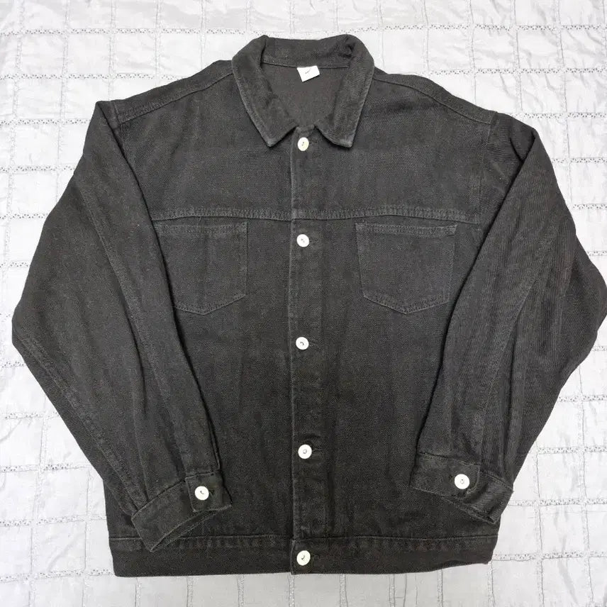 [BUNJANG] Pariteminto Peacheskin Twill Trucker Jacket Black / 파르티멘토 피치스킨 트윌 트러커 자켓 블랙