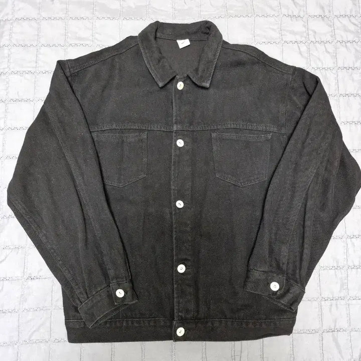 [BUNJANG] Pariteminto Peacheskin Twill Trucker Jacket Black / 파르티멘토 피치스킨 트윌 트러커 자켓 블랙