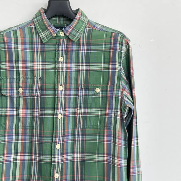 [BUNJANG] Polo Ralph Lauren Plaid Check Shirt / 폴로 랄프로렌 공용S 더블 포켓 플레이드 체크