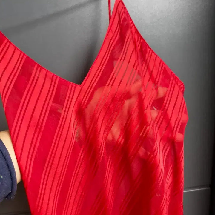 [BUNJANG] Taepyeongyang Red Stripe Slip 95 / 태평양 레드 스트라이프 슬립  95. 새상품.   85