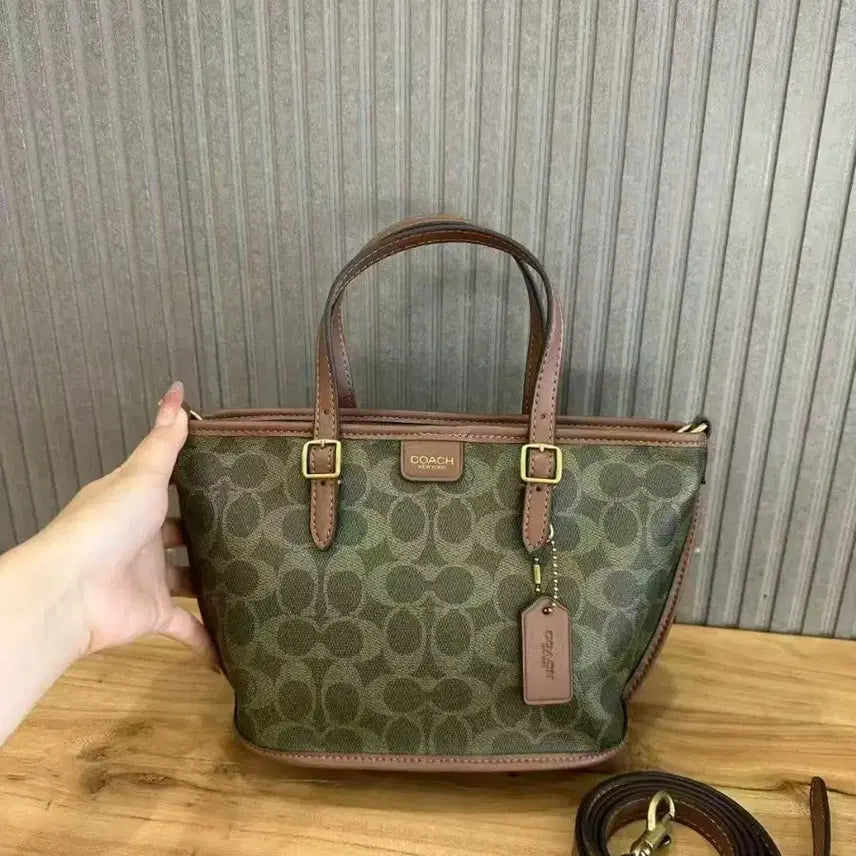 [BUNJANG] Coach Signature Mini Tote Bag / 코치 시그니처 미니 토트백 + 스트랩